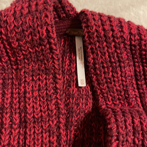 Free People High Hopes Cardigan-Burgundy/Red - Picture 4 of 9